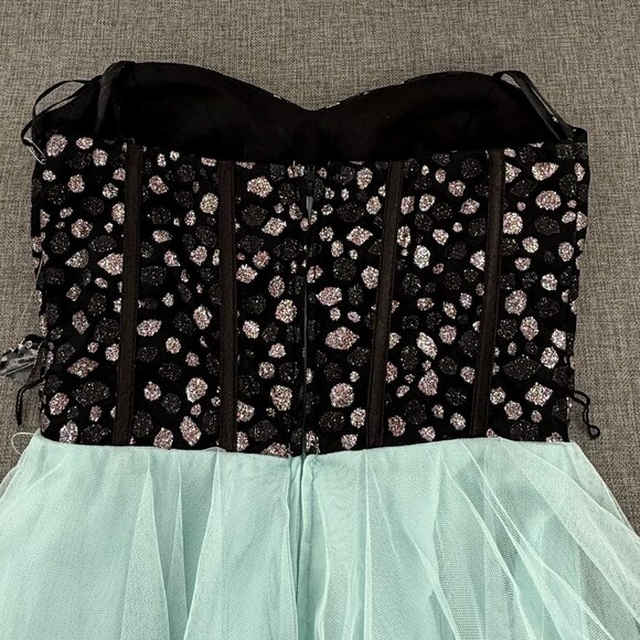 NEW! Nights By Teeze me Mini Dress Prom, Party Cocktail Strapless Size3 Sequined - Picture 12 of 14